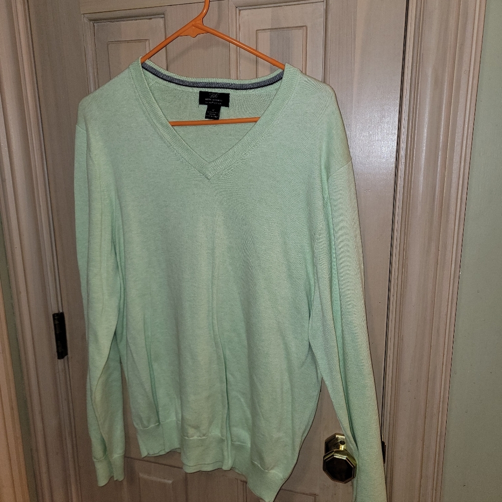 Mens Sz M Brooks Brothers 346 Supima Cotton Light Green Sweater - Picture 3 of 7